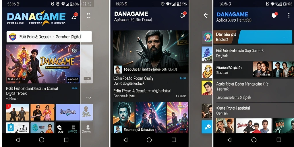 Antarmuka user-friendly DANAGAME yang mendukung gambar digital.