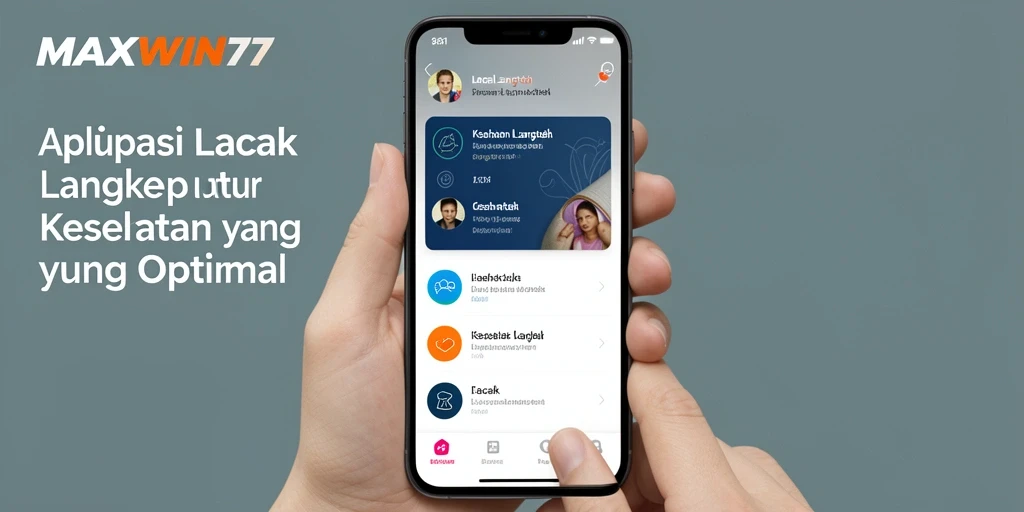 Screenshot utama MAXWIN77 menampilkan antarmuka sederhana aplikasi Lacak Langkah.