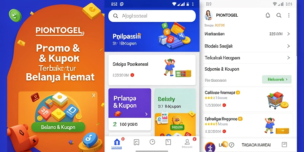 Tampilan antarmuka PIONTOGEL dengan berbagai kupon menarik.