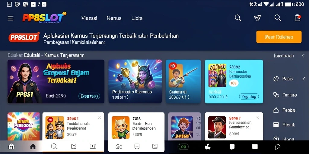 Tampilan antarmuka pengguna PP8SLOT yang ramah pengguna.