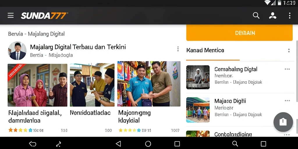 Tampilan antarmuka aplikasi SUNDA777 yang cantik dan informatif.
