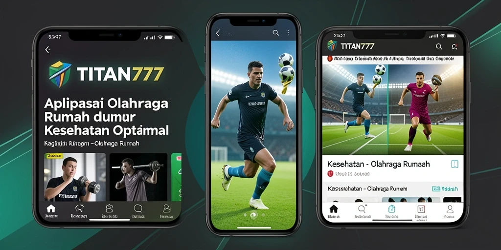 Antarmuka pengguna TITAN777 dengan berbagai pilihan olahraga di rumah.